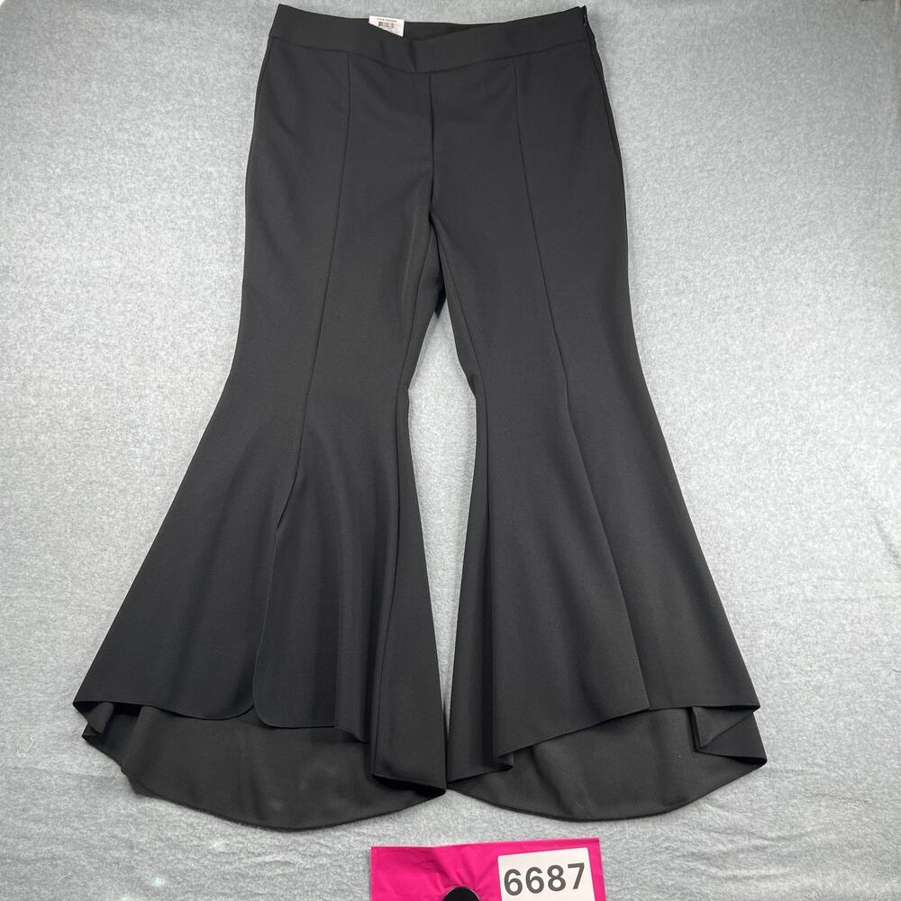 INC International Concepts Mid Rise Regular Flare Black Womens Size 16 NEW NWT